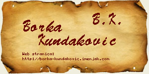 Borka Kundaković vizit kartica